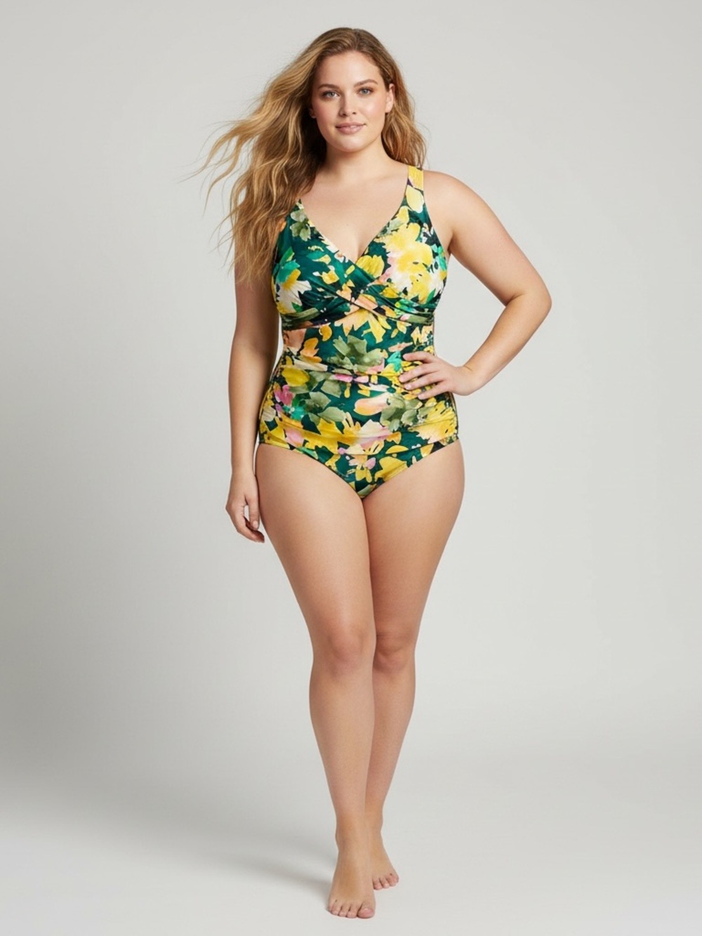 ARTESANDS Floral Ruched One Piece Swimsuit